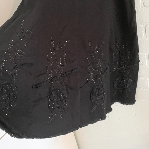 Vintage Y2K Midi Skirt Simon Chang Denim Floral Fairy Boho Dark Romantic 14 - Picture 3 of 12